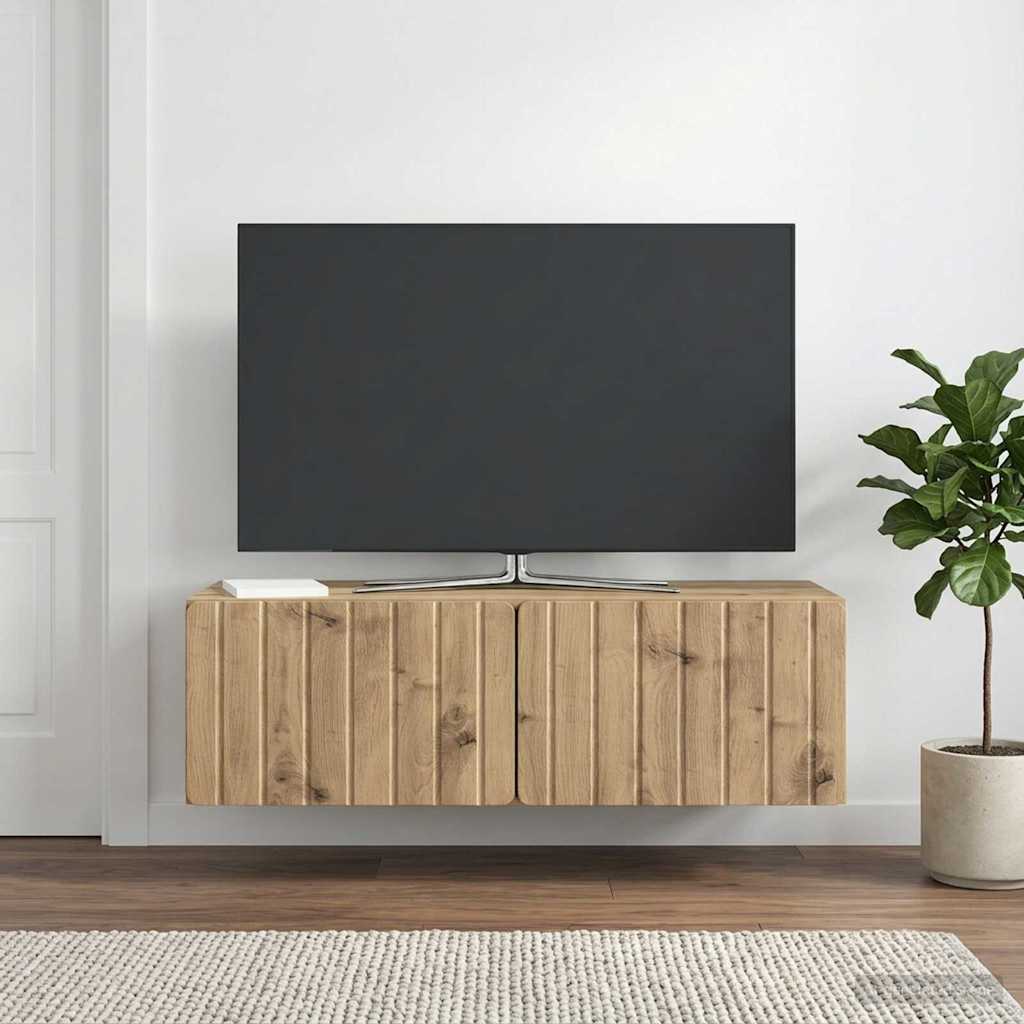 Nástěnná Tv Skříň 98 X 41 X 30 Cm Dub Artisan Kompozitní Dřevo