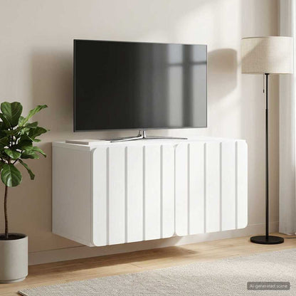 Nástěnná Tv Skříň 59,5 X 31 X 30 Cm Bílá Kompozitní Dřevo