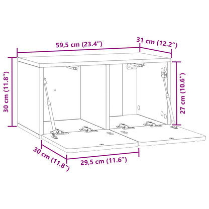 Nástěnná Tv Skříň 59,5 X 31 X 30 Cm Bílá Kompozitní Dřevo