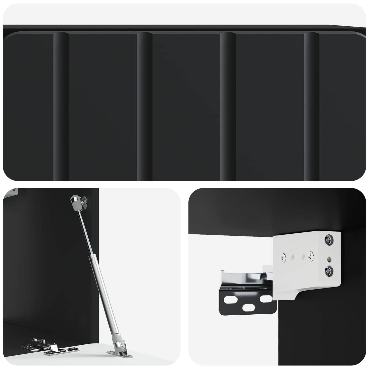 Nástěnná Tv Skříň 59,5 X 31 X 30 Cm Černá Kompozitní Dřevo