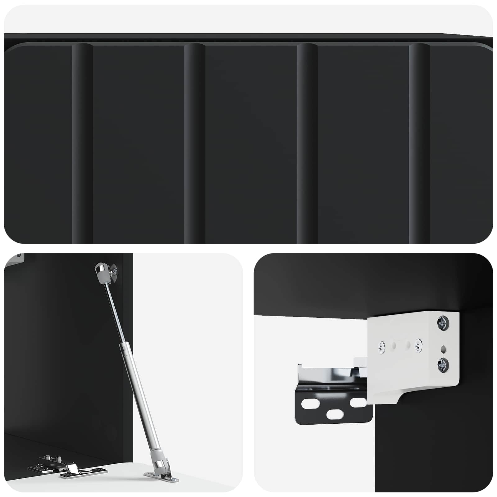 Nástěnná Tv Skříň 59,5 X 31 X 30 Cm Černá Kompozitní Dřevo