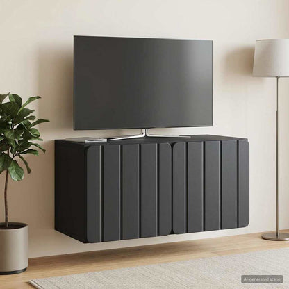 Nástěnná Tv Skříň 59,5 X 31 X 30 Cm Černá Kompozitní Dřevo
