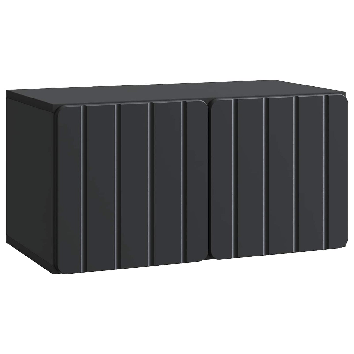 Nástěnná Tv Skříň 59,5 X 31 X 30 Cm Černá Kompozitní Dřevo