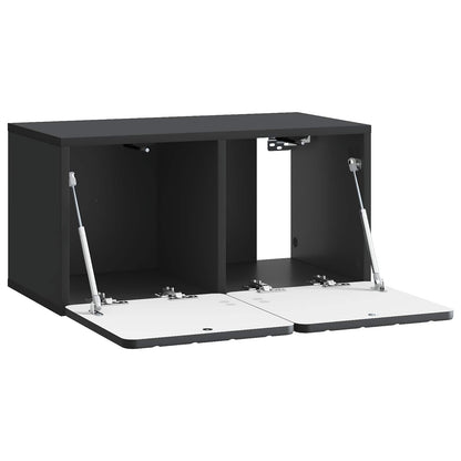Nástěnná Tv Skříň 59,5 X 31 X 30 Cm Černá Kompozitní Dřevo