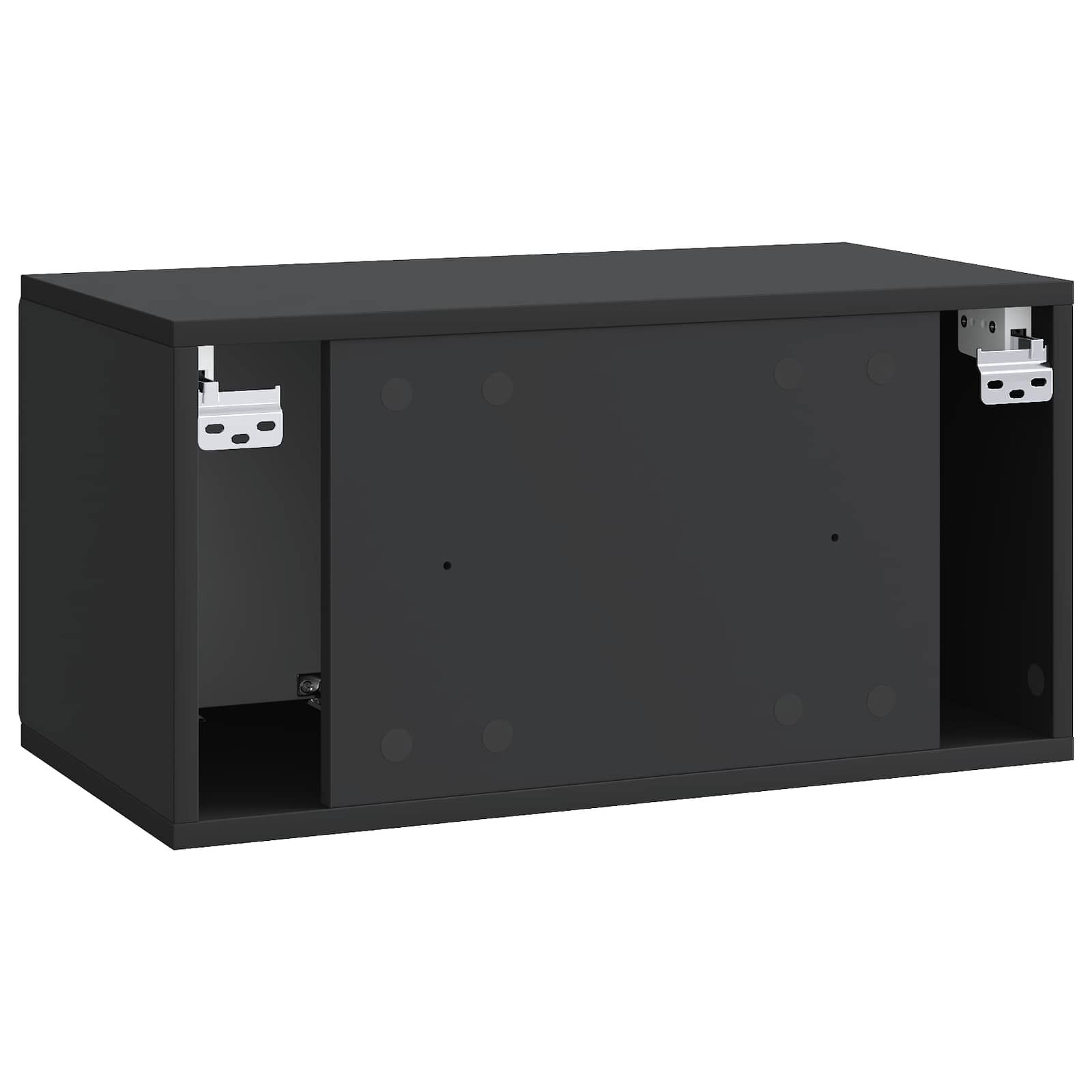 Nástěnná Tv Skříň 59,5 X 31 X 30 Cm Černá Kompozitní Dřevo