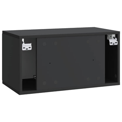 Nástěnná Tv Skříň 59,5 X 31 X 30 Cm Černá Kompozitní Dřevo
