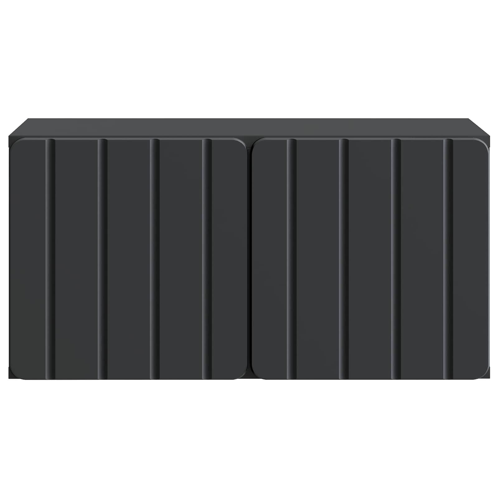 Nástěnná Tv Skříň 59,5 X 31 X 30 Cm Černá Kompozitní Dřevo