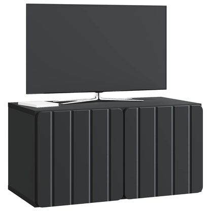 Nástěnná Tv Skříň 59,5 X 31 X 30 Cm Černá Kompozitní Dřevo