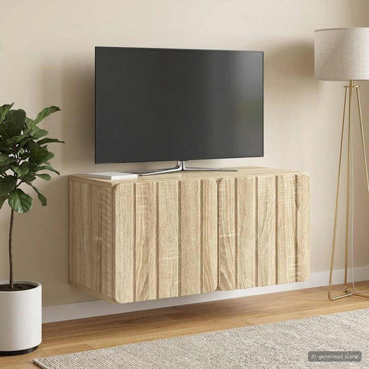 Nástěnná Tv Skříň 59,5 X 31 X 30 Cm Dub Sonoma Kompozitní Dřevo