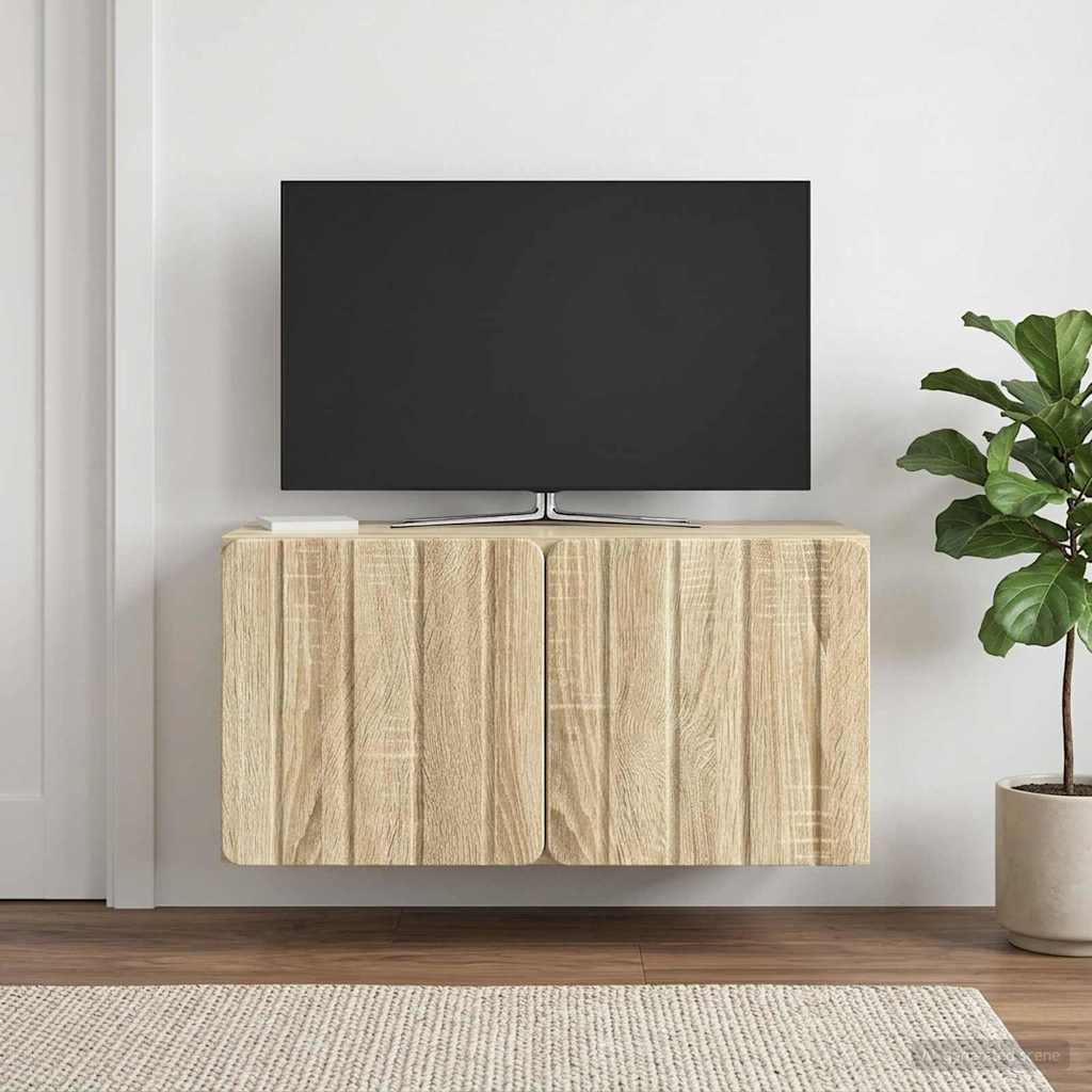 Nástěnná Tv Skříň 59,5 X 31 X 30 Cm Dub Sonoma Kompozitní Dřevo