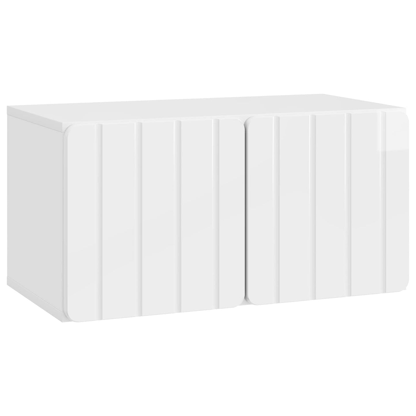 Nástěnná Tv Skříň 59,5 X 31 X 30 Cm Bílá S Vysokým Leskem