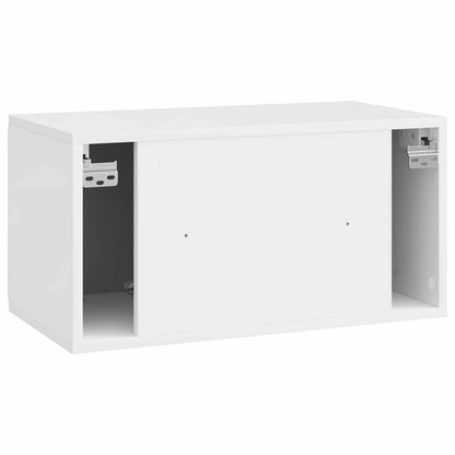 Nástěnná Tv Skříň 59,5 X 31 X 30 Cm Bílá S Vysokým Leskem