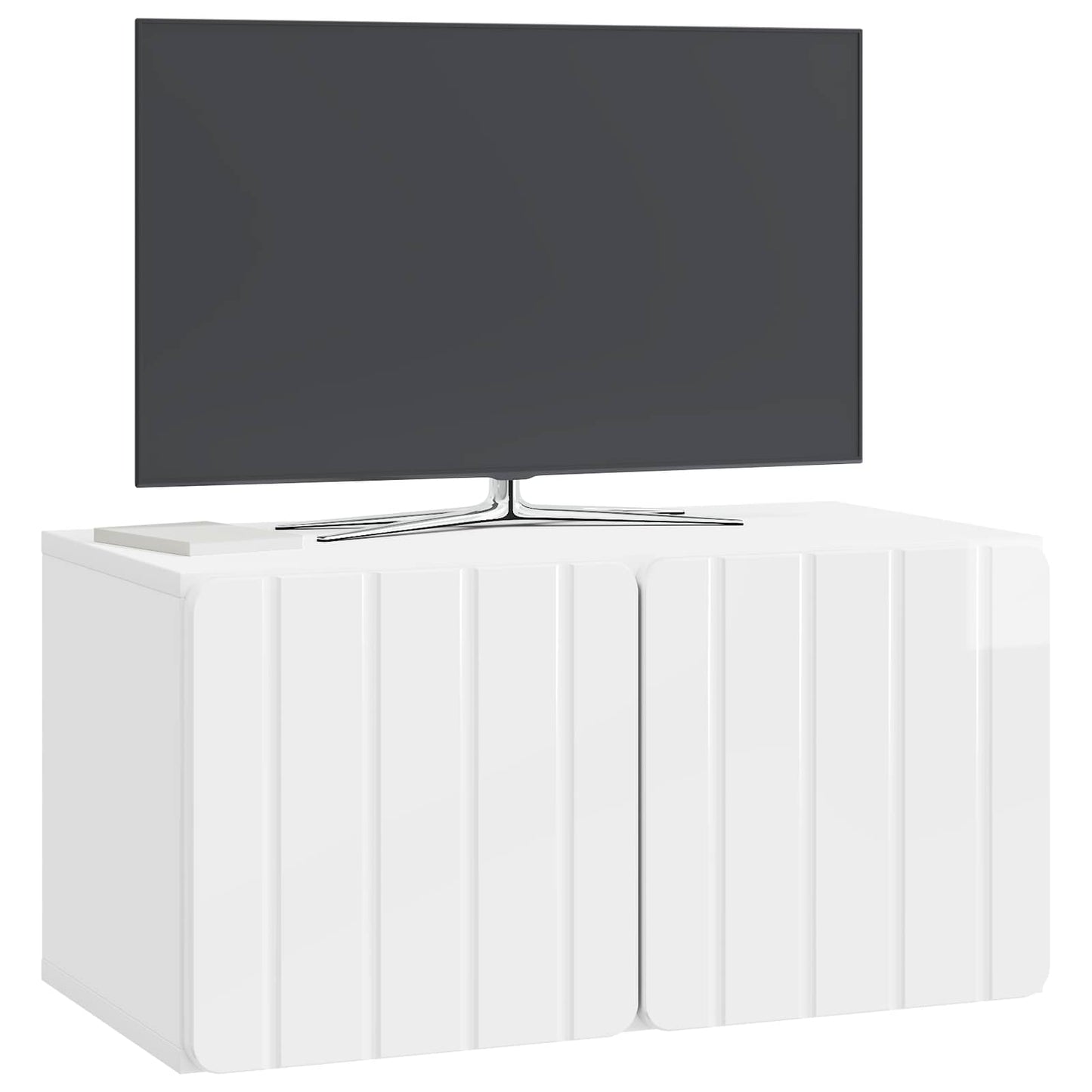 Nástěnná Tv Skříň 59,5 X 31 X 30 Cm Bílá S Vysokým Leskem
