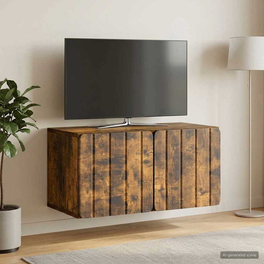 Nástěnná Tv Skříň 59,5 X 31 X 30 Cm Kouřový Dub