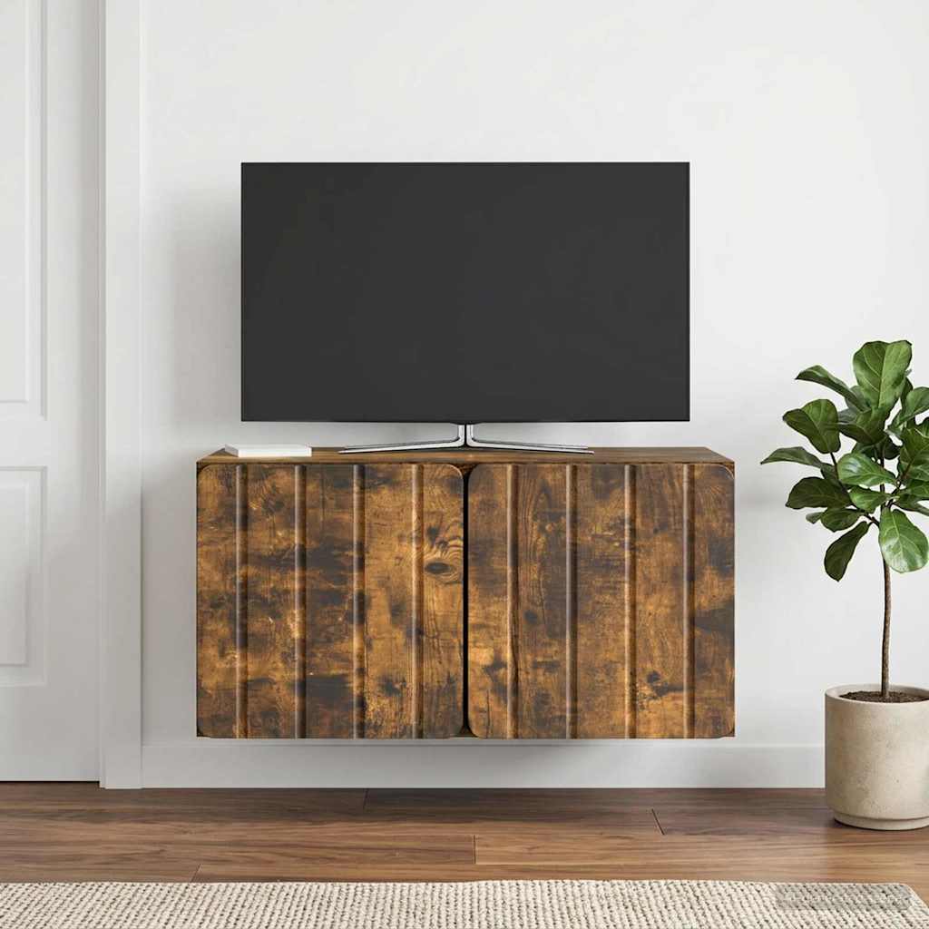 Nástěnná Tv Skříň 59,5 X 31 X 30 Cm Kouřový Dub