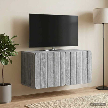 Nástěnná Tv Skříň 59,5 X 31 X 30 Cm Šedý Sonoma