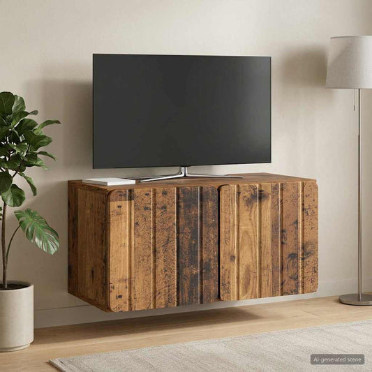 Nástěnná Tv Skříň 59,5 X 31 X 30 Cm Staré Dřevo