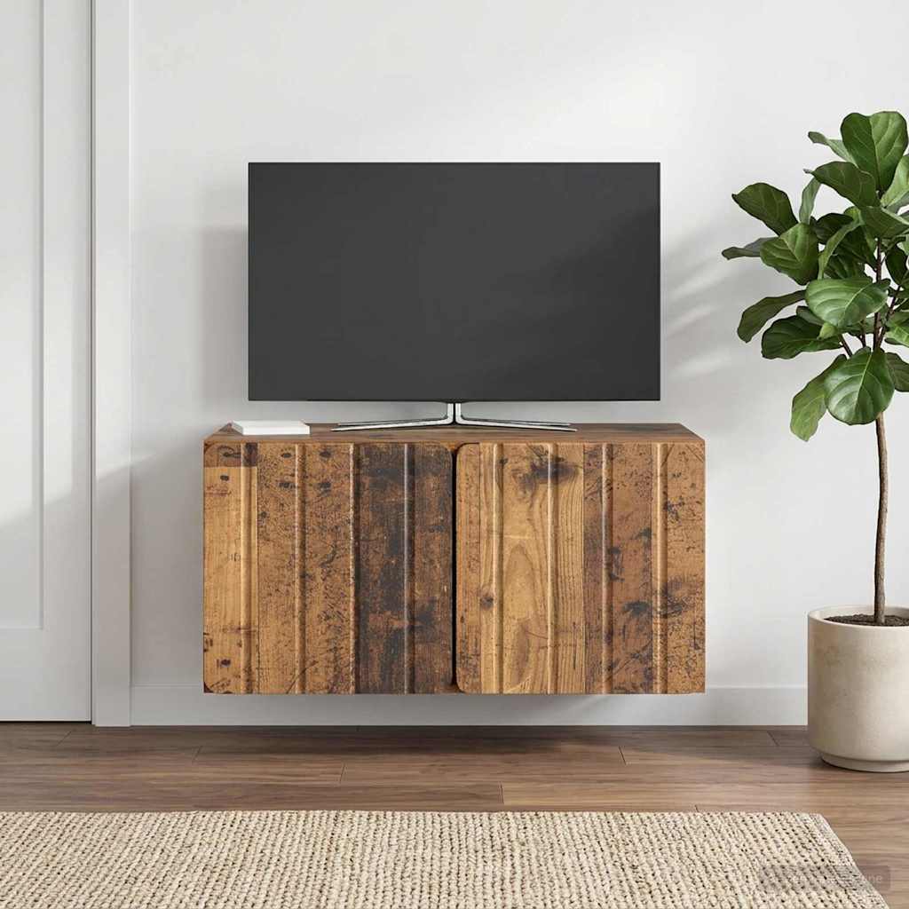 Nástěnná Tv Skříň 59,5 X 31 X 30 Cm Staré Dřevo