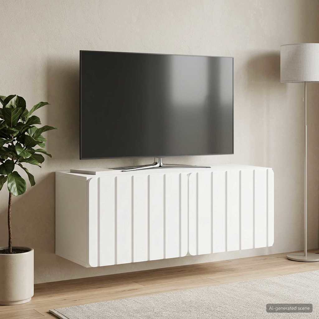 Nástěnná Tv Skříň 78,5 X 31 X 30 Cm Bílá Kompozitní Dřevo