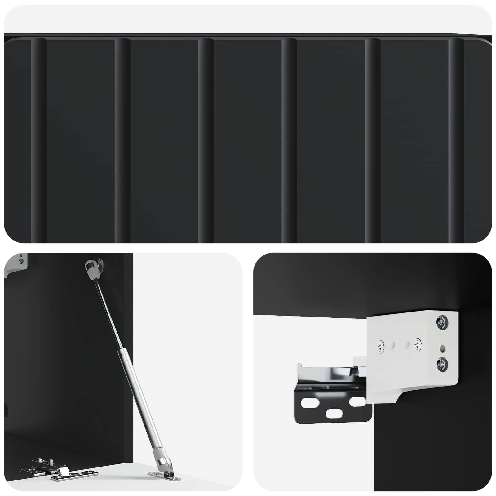 Nástěnná Tv Skříň 78,5 X 31 X 30 Cm Černá Kompozitní Dřevo