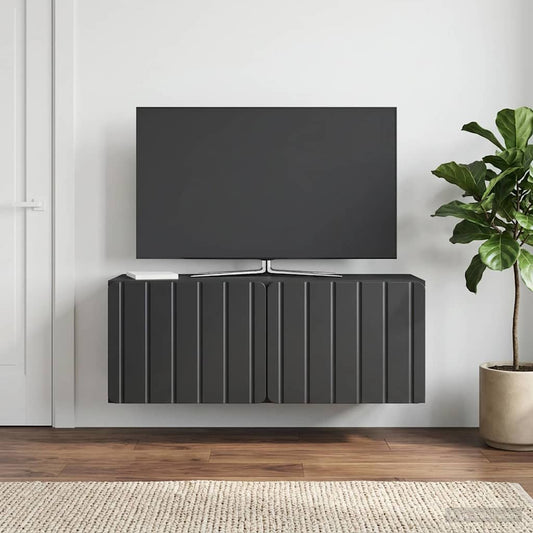 Nástěnná Tv Skříň 78,5 X 31 X 30 Cm Černá Kompozitní Dřevo