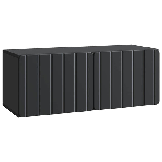 Nástěnná Tv Skříň 78,5 X 31 X 30 Cm Černá Kompozitní Dřevo