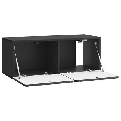 Nástěnná Tv Skříň 78,5 X 31 X 30 Cm Černá Kompozitní Dřevo