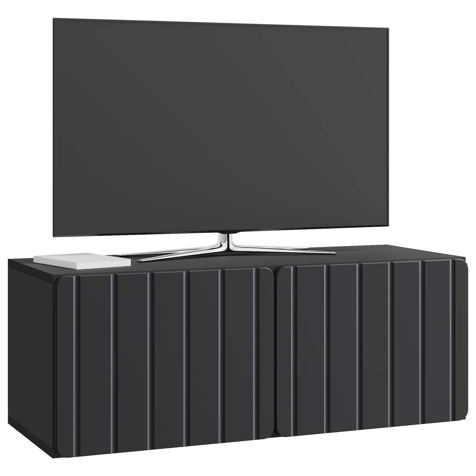 Nástěnná Tv Skříň 78,5 X 31 X 30 Cm Černá Kompozitní Dřevo