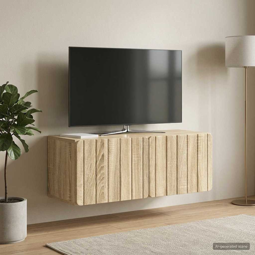 Nástěnná Tv Skříň 78,5 X 31 X 30 Cm Dub Sonoma Kompozitní Dřevo