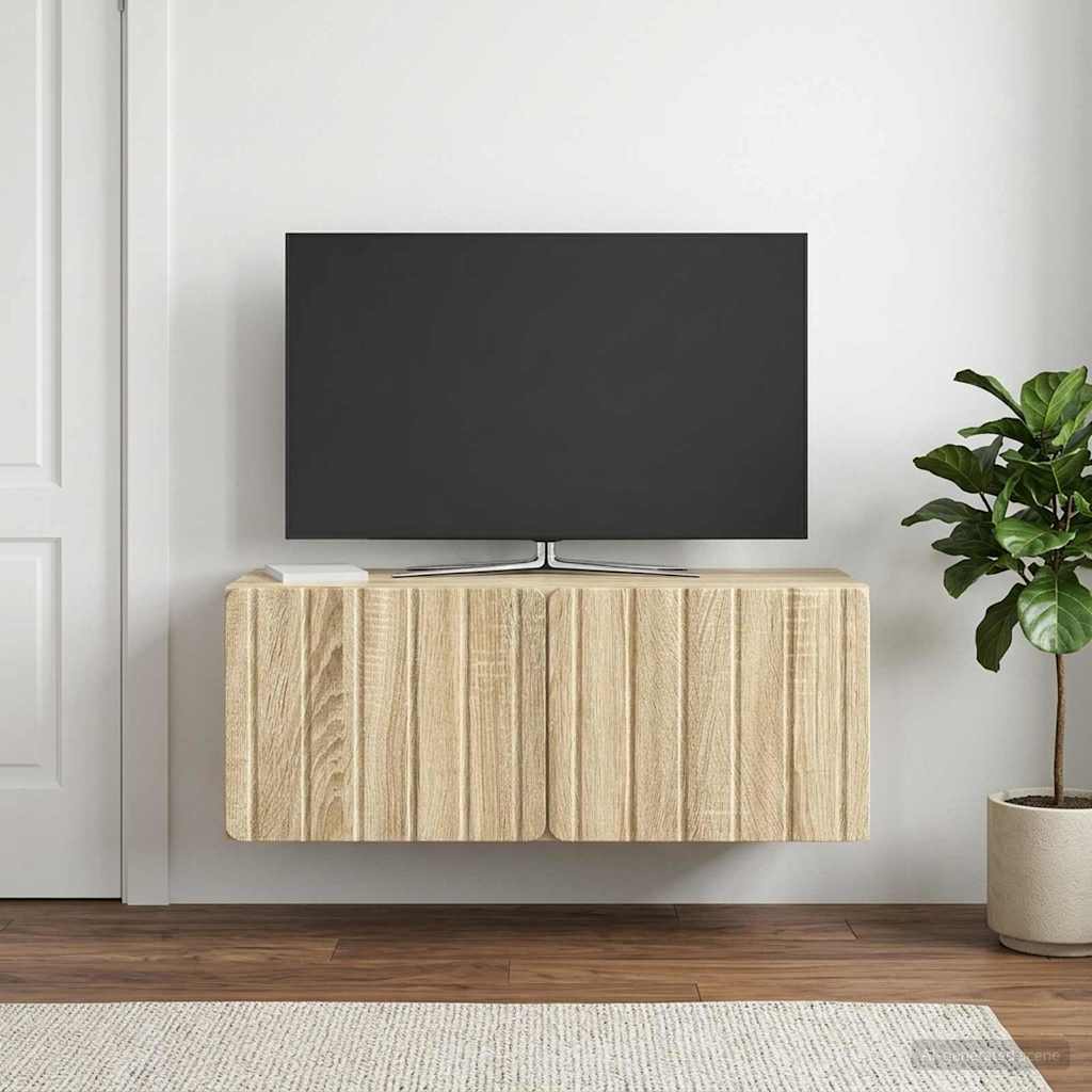 Nástěnná Tv Skříň 78,5 X 31 X 30 Cm Dub Sonoma Kompozitní Dřevo