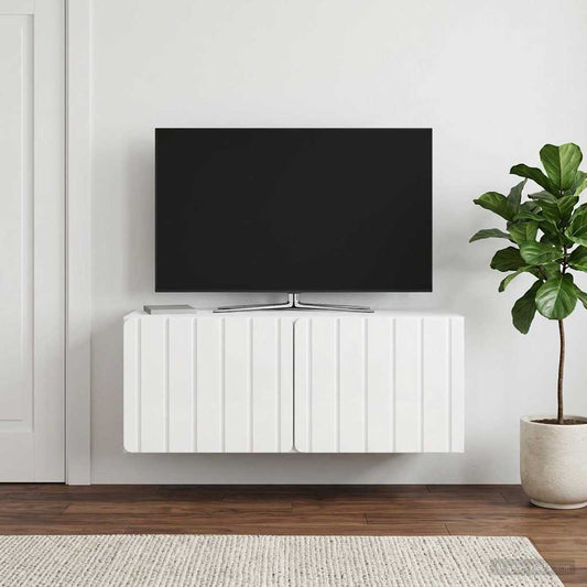 Nástěnná Tv Skříň 78,5 X 31 X 30 Cm Bílá S Vysokým Leskem