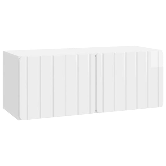Nástěnná Tv Skříň 78,5 X 31 X 30 Cm Bílá S Vysokým Leskem