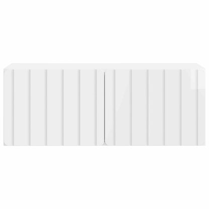 Nástěnná Tv Skříň 78,5 X 31 X 30 Cm Bílá S Vysokým Leskem