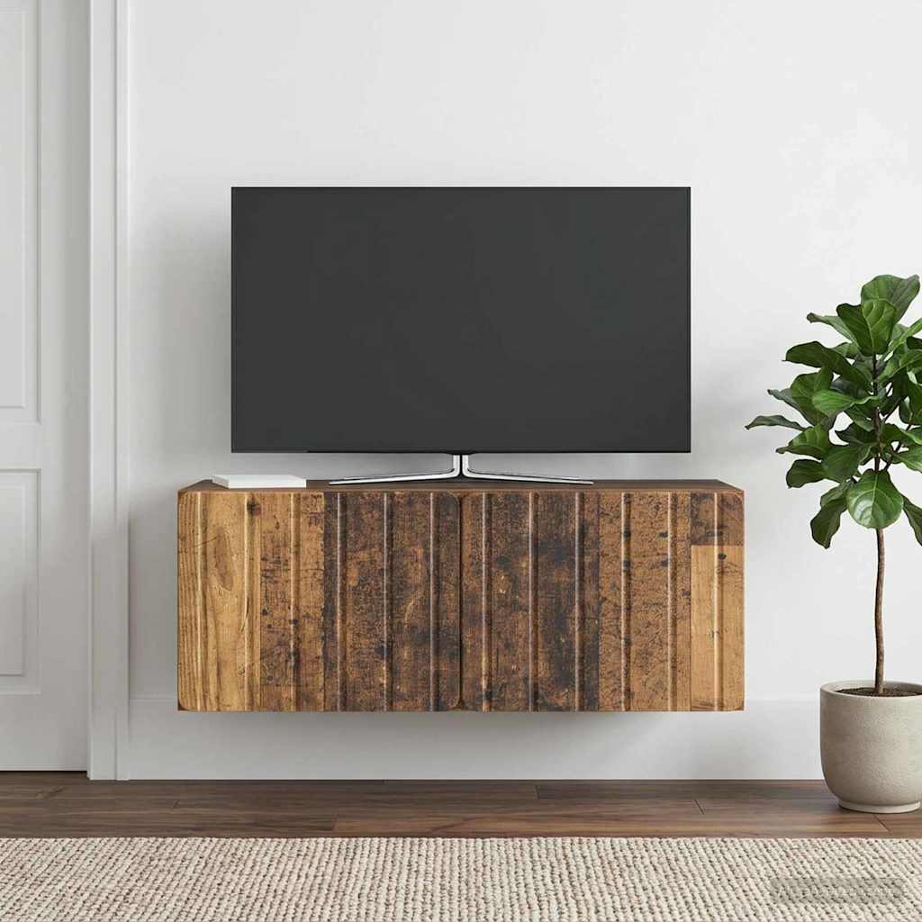 Nástěnná Tv Skříň 78,5 X 31 X 30 Cm Staré Dřevo