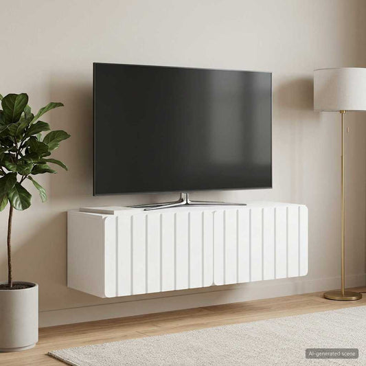 Nástěnná Tv Skříň 98 X 31 X 30 Cm Bílá Kompozitní Dřevo