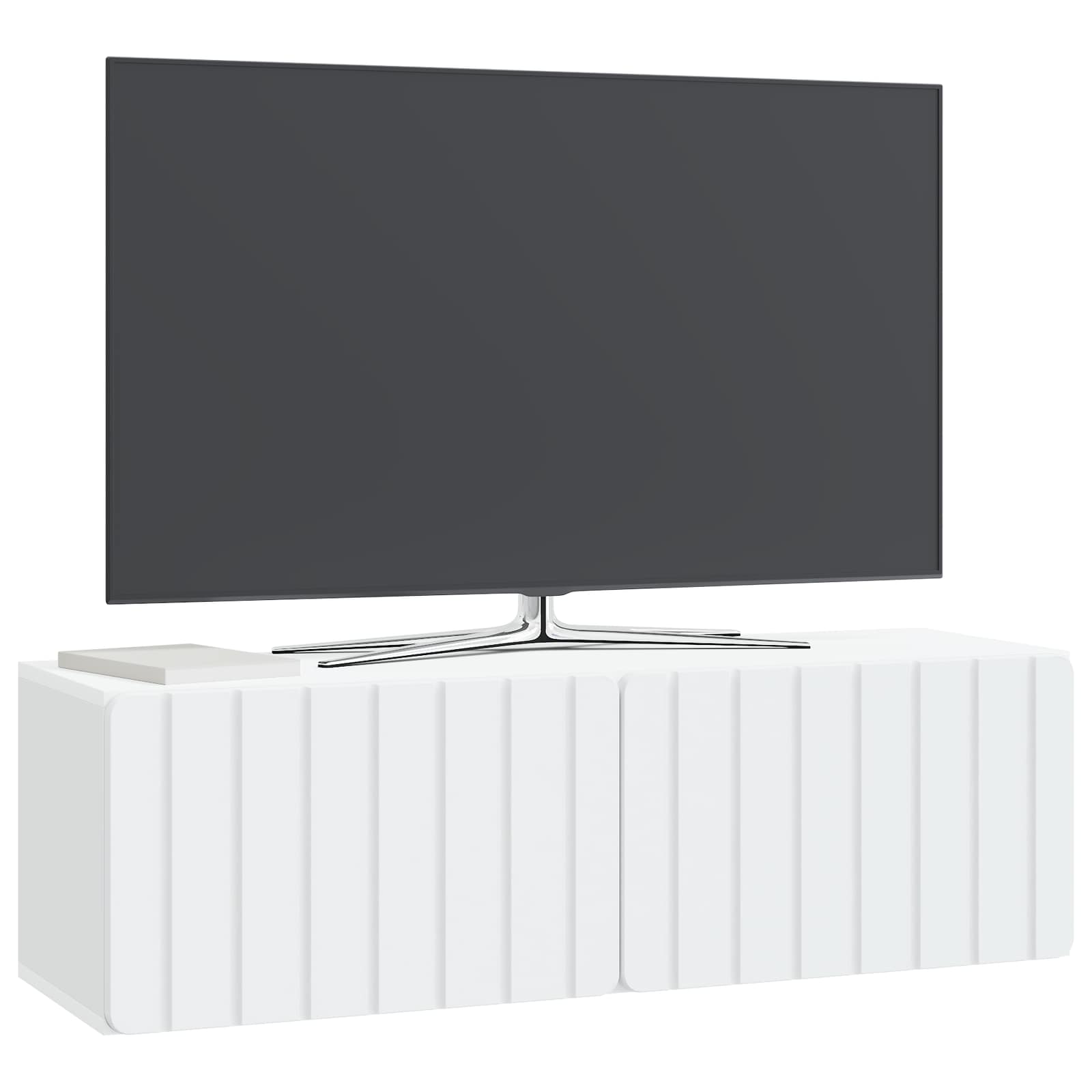 Nástěnná Tv Skříň 98 X 31 X 30 Cm Bílá Kompozitní Dřevo