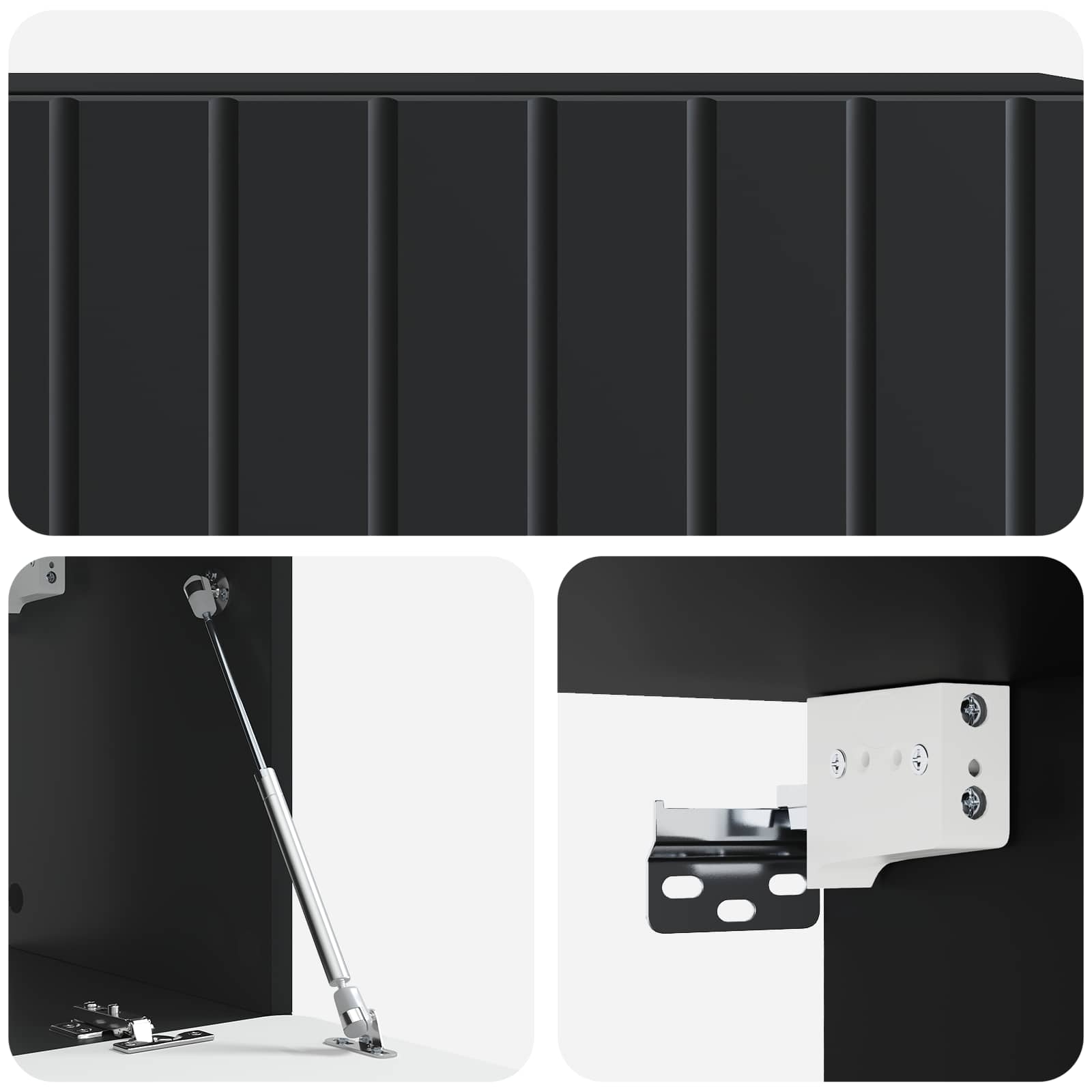 Nástěnná Tv Skříň 98 X 31 X 30 Cm Černá Kompozitní Dřevo