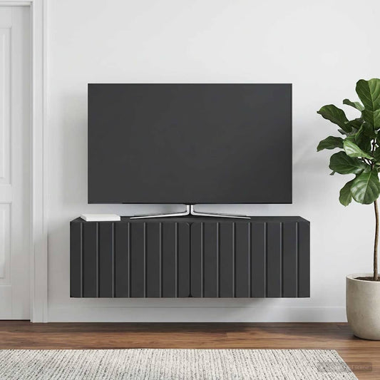 Nástěnná Tv Skříň 98 X 31 X 30 Cm Černá Kompozitní Dřevo