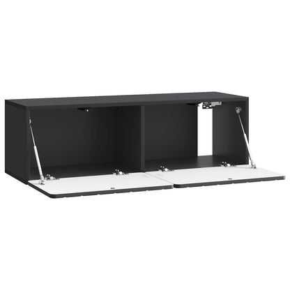 Nástěnná Tv Skříň 98 X 31 X 30 Cm Černá Kompozitní Dřevo