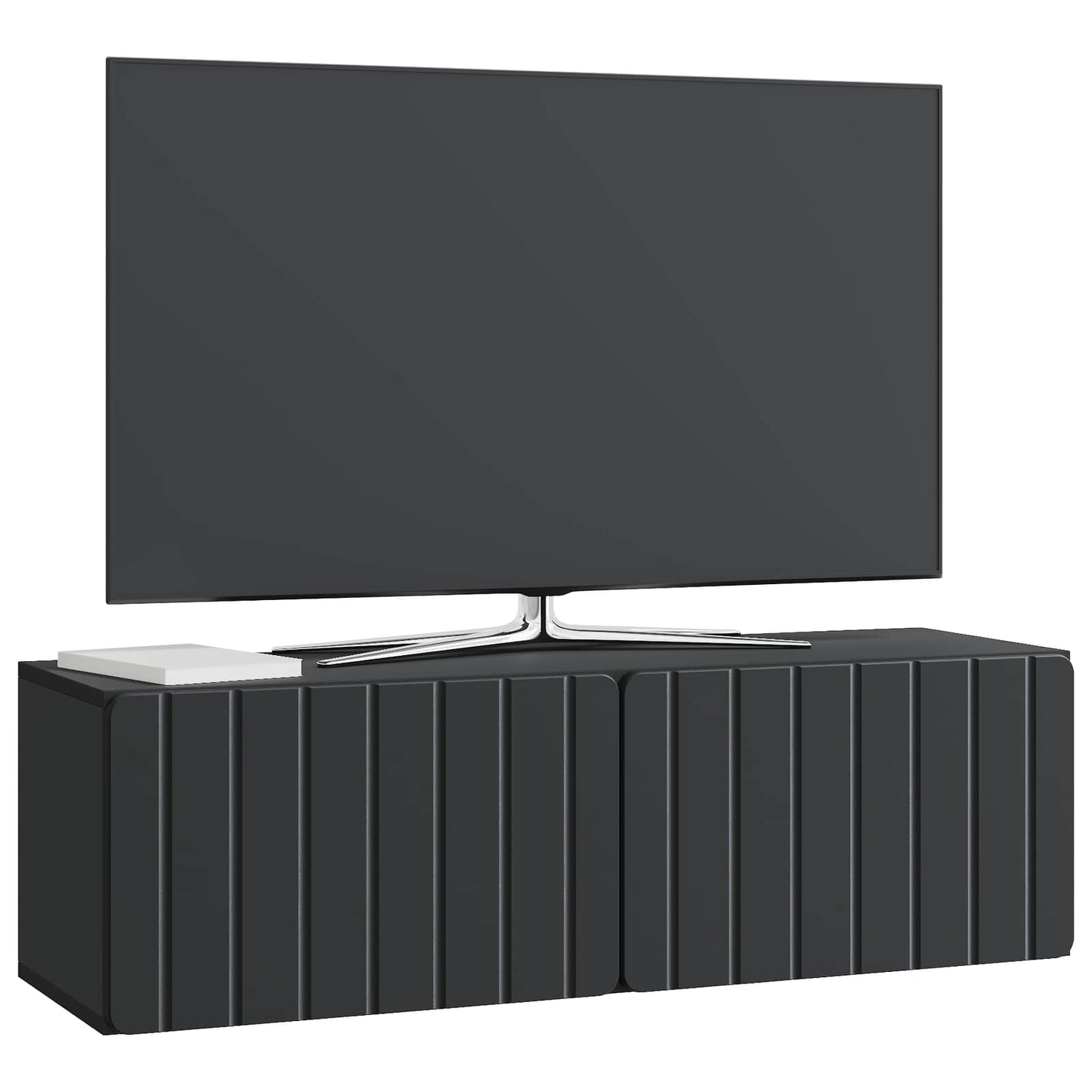 Nástěnná Tv Skříň 98 X 31 X 30 Cm Černá Kompozitní Dřevo