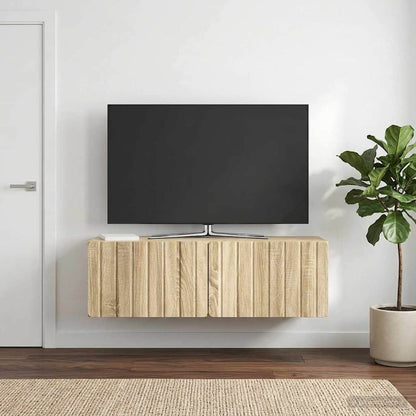 Nástěnná Tv Skříň 98 X 31 X 30 Cm Dub Sonoma Kompozitní Dřevo