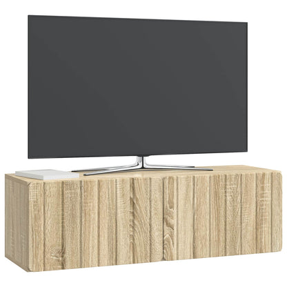Nástěnná Tv Skříň 98 X 31 X 30 Cm Dub Sonoma Kompozitní Dřevo