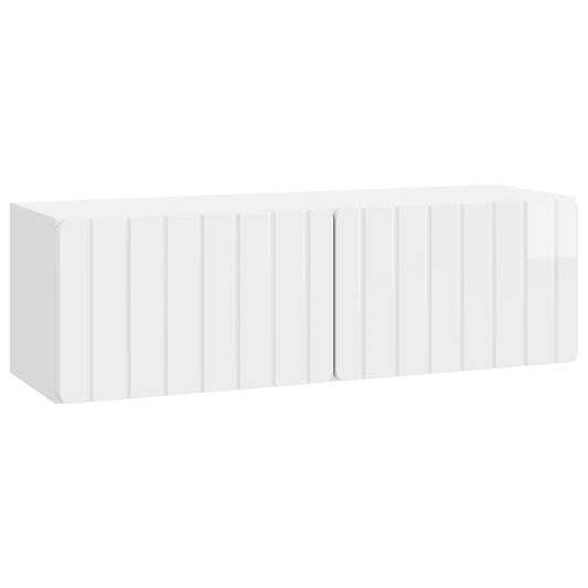 Nástěnná Tv Skříň 98 X 31 X 30 Cm Bílá S Vysokým Leskem