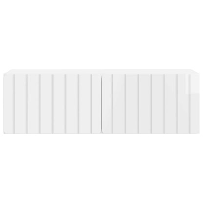 Nástěnná Tv Skříň 98 X 31 X 30 Cm Bílá S Vysokým Leskem