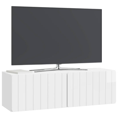 Nástěnná Tv Skříň 98 X 31 X 30 Cm Bílá S Vysokým Leskem
