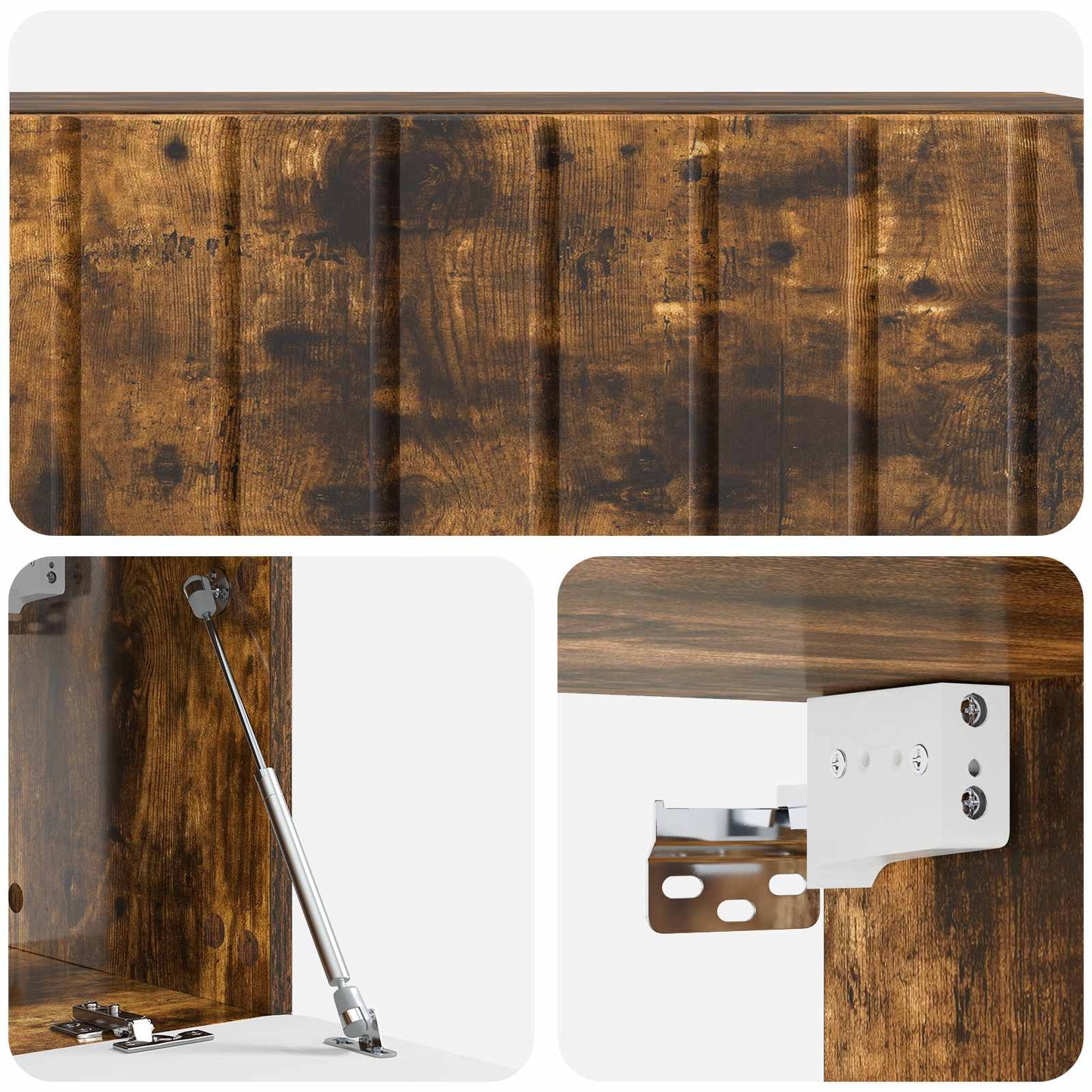 Nástěnná Tv Skříň 98 X 31 X 30 Cm Kouřový Dub Kompozitní Dřevo