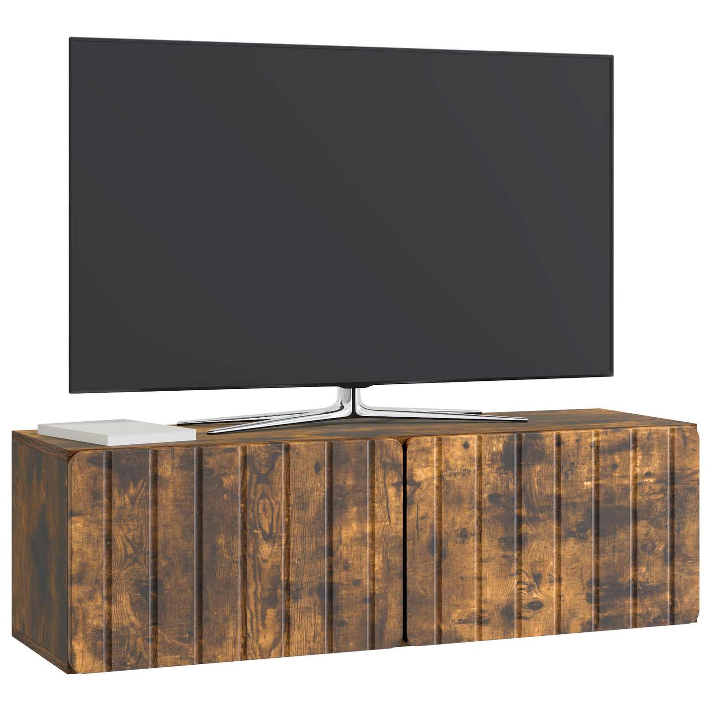 Nástěnná Tv Skříň 98 X 31 X 30 Cm Kouřový Dub Kompozitní Dřevo