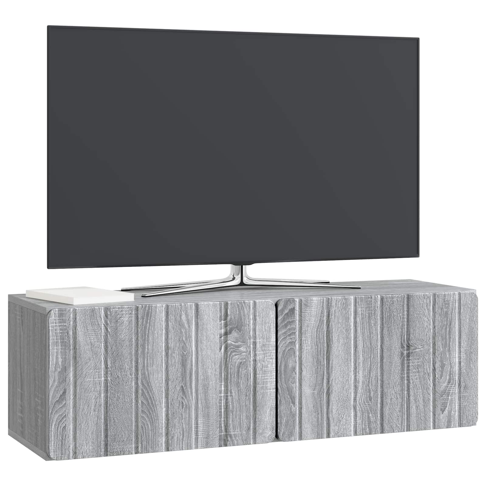 Nástěnná Tv Skříň 98 X 31 X 30 Cm Šedý Sonoma Kompozitní Dřevo
