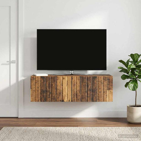 Nástěnná Tv Skříň 98 X 31 X 30 Cm Staré Dřevo Kompozitní Dřevo