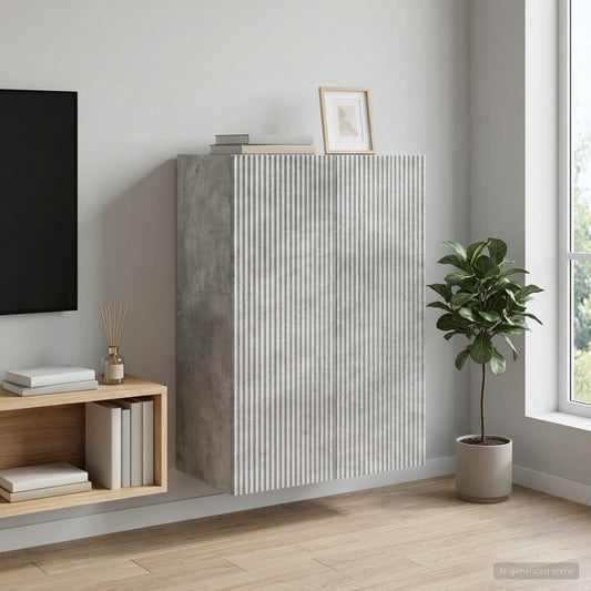 Nástěnná Skříň Betonově Šedá 66 X 34,5 X 90 Cm Kompozitní Dřevo
